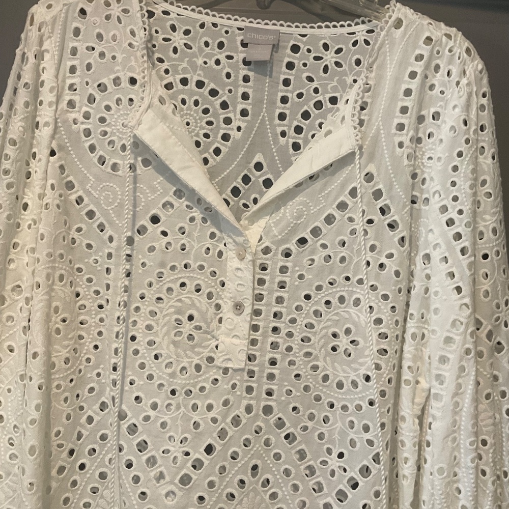 White Eyelet Blouse - Picture 2 of 6